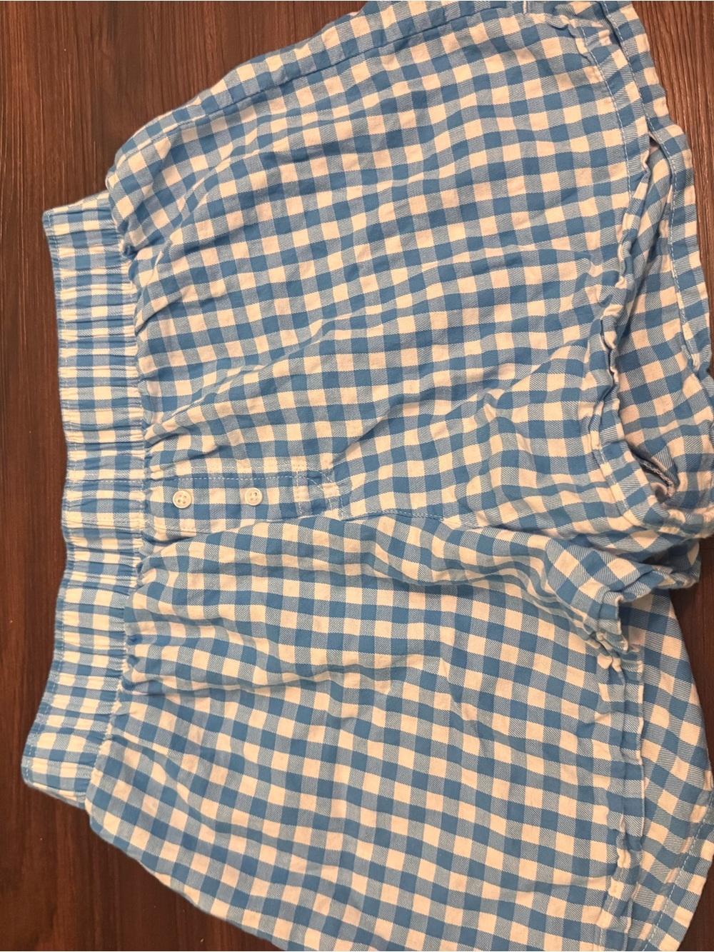 Colsie Blue and White Gingham Lounge Shorts